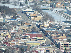 Vue aérienne du centre-ville