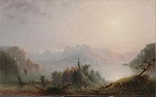 Озеро "Её одинокая грудь" простирается до неба. 1850, Музей искусств Далласа