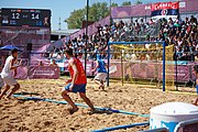 Deutsch: Beachhandball bei den Olympischen Jugendspielen 2018 in Buenos Aires; Tag 7, 13. Oktober 2018; Jungen, Halbfinale – Spanien-Kroatien 2:1 English: Beach handball at the 2018 Summer Youth Olympics in Buenos Aires at 13 October 2018 – Boys Semifinal – Spain-Croatia 2:1 Español: Handball de playa en los Juegos Olimpicos de la Juventud Buenos Aires 2018 en 13 de octubre de 2018 – Semifinales de chicos - España-Croacia 2:1