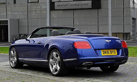2012 Bentley Continental GTC (opened), rear view