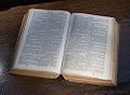 Family Bible open to the book of Psalms