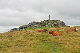 Brat Tor Granite tor on Dartmoor in Devon, England