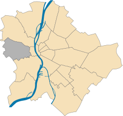 Расположение района XII в Будапеште (показано серым цветом) 