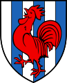 Gallo ardito di rosso (stemma di Grandevent, Svizzera)