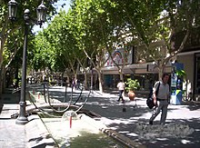 View of one of the pedestrian streets