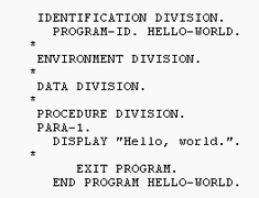 Cobol: Storia, Organizzazione dei sorgenti, Principi di programmazione