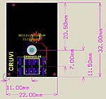 CRUVI PCB template CR99003 22 x 32 LS