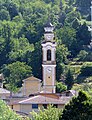 Il campanile della chiesa di San Lorenzo, Cabella Ligure, Piemonte, Italia