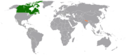 Location map for Canada and Nepal.