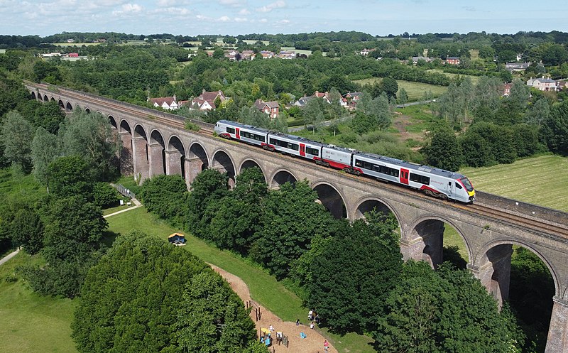 File:Chappel Viaduct and Class 755 aerial photograph 2021.jpg