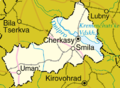 Map of Cherkasy Oblast showing Cherkasy