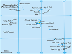 Mapa del estado de Chuuk