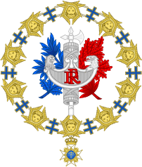 Le blason de François Hollande en tant que chevalier de l'ordre des Séraphins. (image vectorielle)