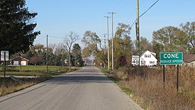 Looking west along Cone Road