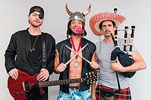 The band in 2017. (L–R): Jack Post, Hamish Blake and Andy Lee.