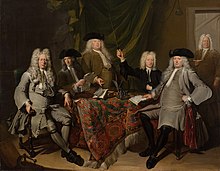 The Inspectors of the Collegium Medicum in Amsterdam, by Cornelis Troost, 1724. This period is known as the "Periwig Era". Cornelis Troost - De inspecteurs van het Collegium Medicum - SA 7411 - Amsterdam Museum.jpg