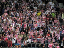 Croatian handball fans in the 2009 World Championship. Croatian fans.jpg
