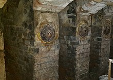 Crucible furnaces in vaulted cellar Crucible furnaces in the vaulted brick cellar of 51 Well Meadow Street Sheffiled.jpg