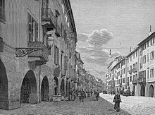19th-century image of Cuneo Cuneo - Via Nizza (xilografia).jpg
