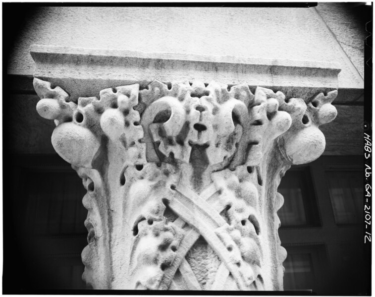 File:DETAIL, COLUMN CAPITAL - Equitable Building, 25 Pryor Street Northeast, Atlanta, Fulton County, GA HABS GA,61-ATLA,13-12.tif