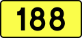 English: Sign of DW 188 with oficial font Drogowskaz and adequate dimensions.