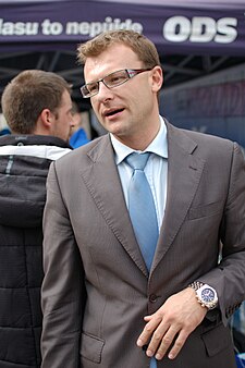 David Šeich na předvolebním mítinku ODS, v roce 2010 v Brně.