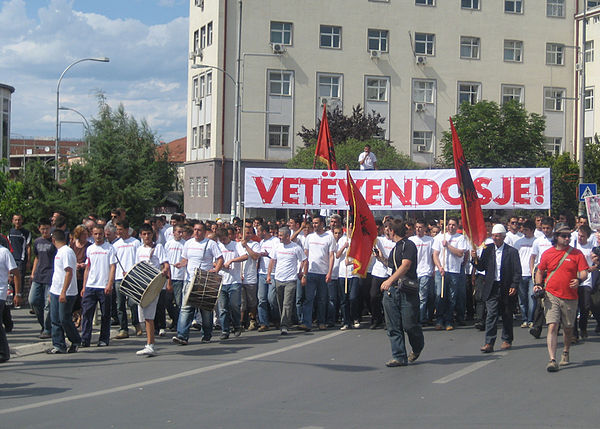 Vetëvendosje protest against the Ahtisaari Plan in 2007