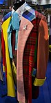 1980s Doctor Who patchwork costume of the Sixth Doctor, with at least three tartans involved