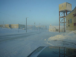 Rankin Inlet, Nunavut's second-largest municipality, largest hamlet and runner-up in the 1995 capital city plebiscite Downtown Rankin Inlet.jpg