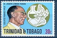 Commemorative stamp for Joseph Lennox Pawan, who isolated the rabies virus