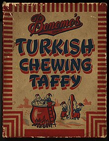 Early label of Bonomo Turkish Taffy Early Box of Bonomo Turkish Taffy.jpg