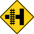 P2-19e Railroad crossing and T-junction 90° (left)