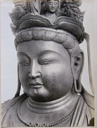 Detalle de una imagen de Buda en Osaka.