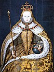 Elisabet I av Englands kröning med spira, krona, och äpple.