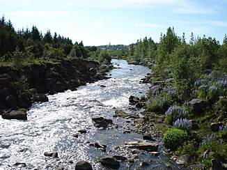Elliðaárdalur avec la rivière Elliðaár