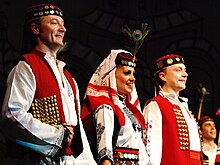Serbs from Bosanska Krajina in traditional clothing Ensemble "Kolo", Durdevdan customs from Podgrmec.jpg