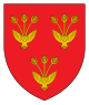 Blason corrigé : De gueules, à trois chardon d'or, fleuris de trois pièces.