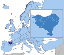 мапа на локација на Баскија