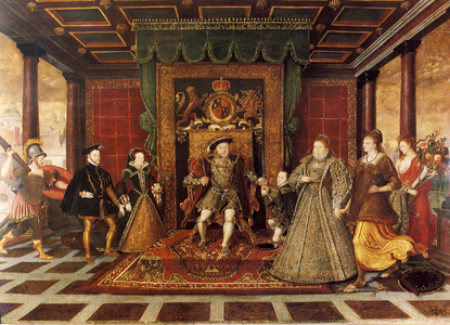 Obraz przypisywany Lucasowi de Heere, Rodzina Henryka VIII: Alegoria sukcesji Tudorów, ok. 1572