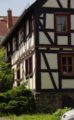 English: Half-timbered building (detail) in Kestrich Borngasse 3, Feldatal, Hesse, Germany