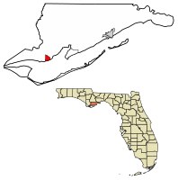 Location within Franklin County and Florida