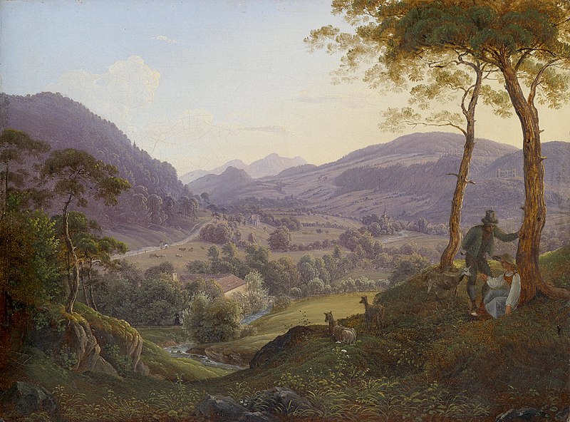 File:Franz Ludwig Catel Berglandschaft bei Salzburg mit jungem Paar.jpg