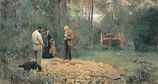 <i>A bush burial</i> Painting by Frederick McCubbin