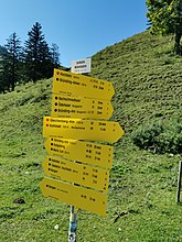 Hochfelln, Nähe Mittelstation, Wanderwegweiser