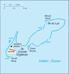 Mapa de las Islas Gloriosas.