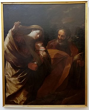 The Flight into Egypt (c. 1622) by Guido Reni Guido Reni - Fuga in Egitto, Pinacoteca dei Girolamini.jpg