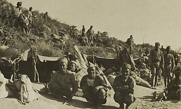 Gurkha Rifles in bivouacs