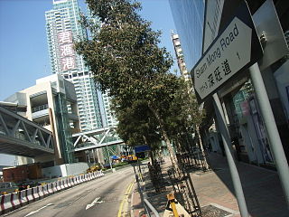 Sham Mong Road street in Hong Kong, Peoples Republic of China