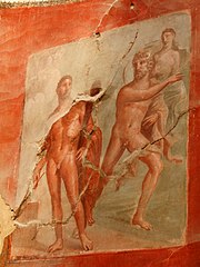 Image 62A fresco from Herculaneum depicting Heracles and Achelous from Greco-Roman mythology, 1st century CE (from Culture of ancient Rome)