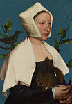 Porträtt av en dam med en ekorre och en stare, omkring 1527–28. National Gallery, London.